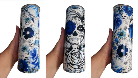 Sugar Skull Roses (Blue)